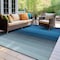 World Rug Gallery Contemporary Stripe Shade Reversible Recycled Plastic 3' X 5' Blue Outdoor Rug 6074BLUE3X5 - alternate 6